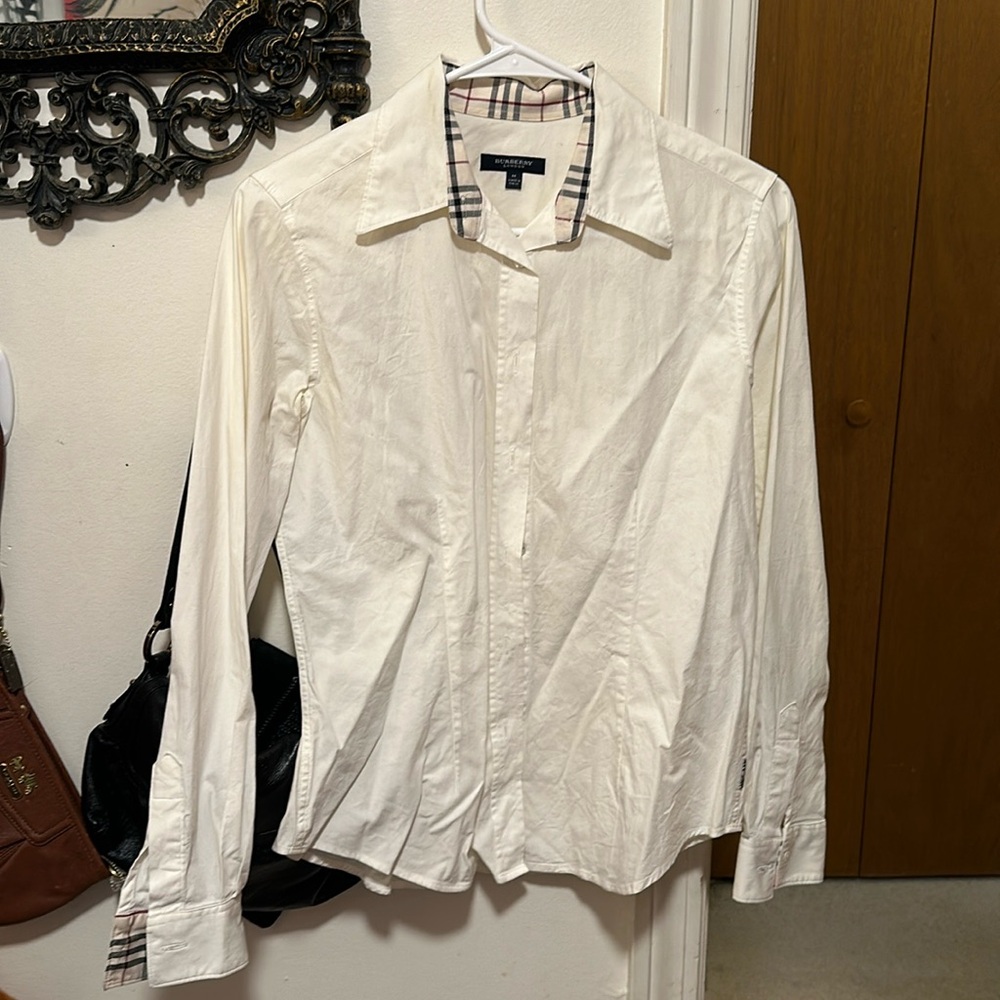 Burberry Medium White Button Down - image 1